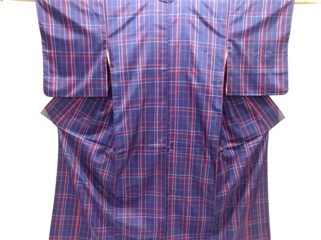 JAPANESE KIMONO / OSHIMA TSUMUGI / WOVEN GRID